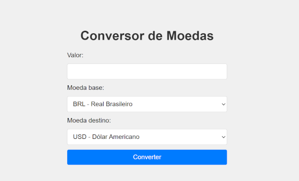 Print do Conversor de Moedas